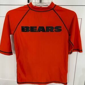 Chicago Bears NFL Boys Rash Guard Shirt Orange Athletic Top Size L 14/16